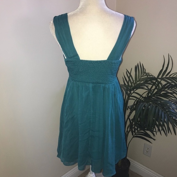 Love Fire Chiffon Teal Sleeveless Women’s Dress S Blue - Picture 4 of 8
